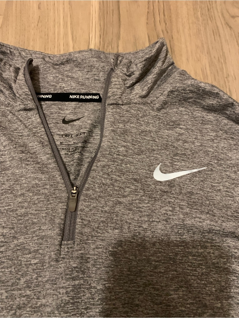 Nike Womens Gray Dri-FIT Quarter-Zip Running Pullover